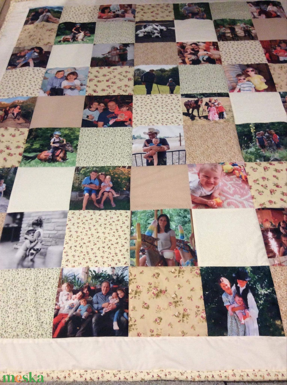Fényképes patchwork takaró, bézs, virágmintás - otthon & életmód - lakástextil - ágytakaró - Meska.hu Fényképes patchwork takaró, bézs, virágmintás - otthon & életmód - lakástextil - ágytakaró - Meska.hu