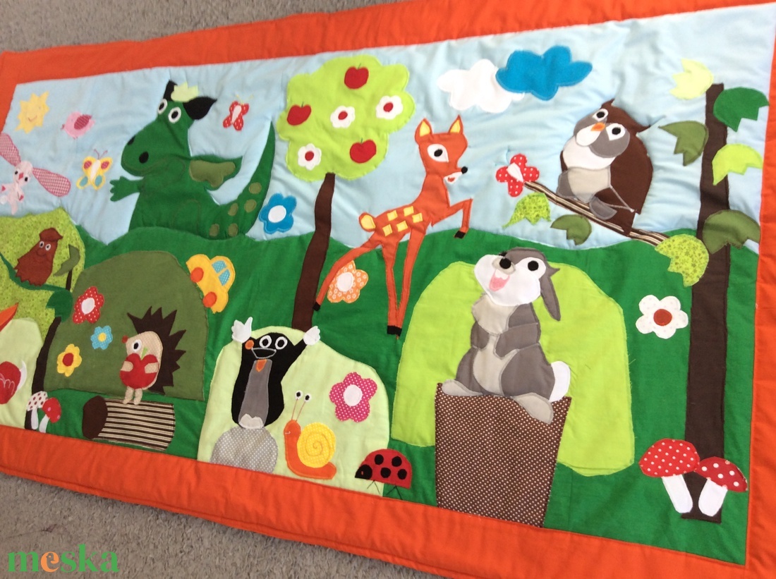 patchwork falvédő,takaró, erdei hangulat, Süsü,Bambi, Vuk, Kisvakond, Kockás fülű nyúl - otthon & életmód - babaszoba, gyerekszoba - falvédő gyerekszobába - Meska.hu patchwork falvédő,takaró, erdei hangulat, Süsü,Bambi, Vuk, Kisvakond, Kockás fülű nyúl - otthon & életmód - babaszoba, gyerekszoba - falvédő gyerekszobába - Meska.hu