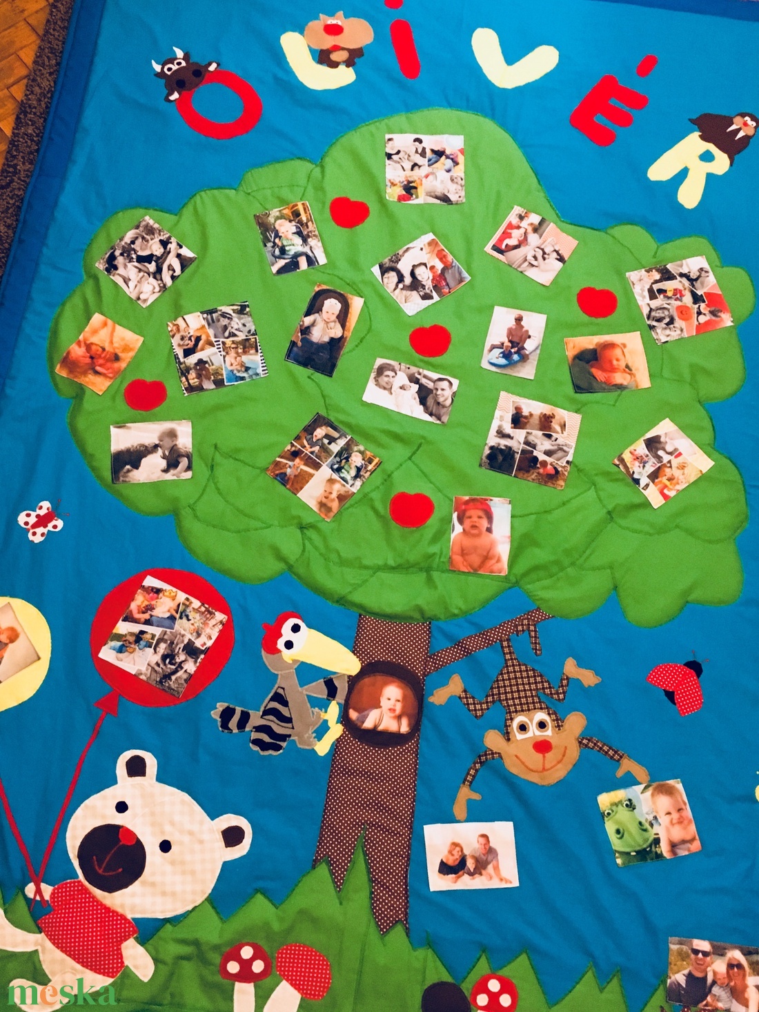 Fényképes családfa patchwork takaró,  - otthon & életmód - lakástextil - ágytakaró - Meska.hu