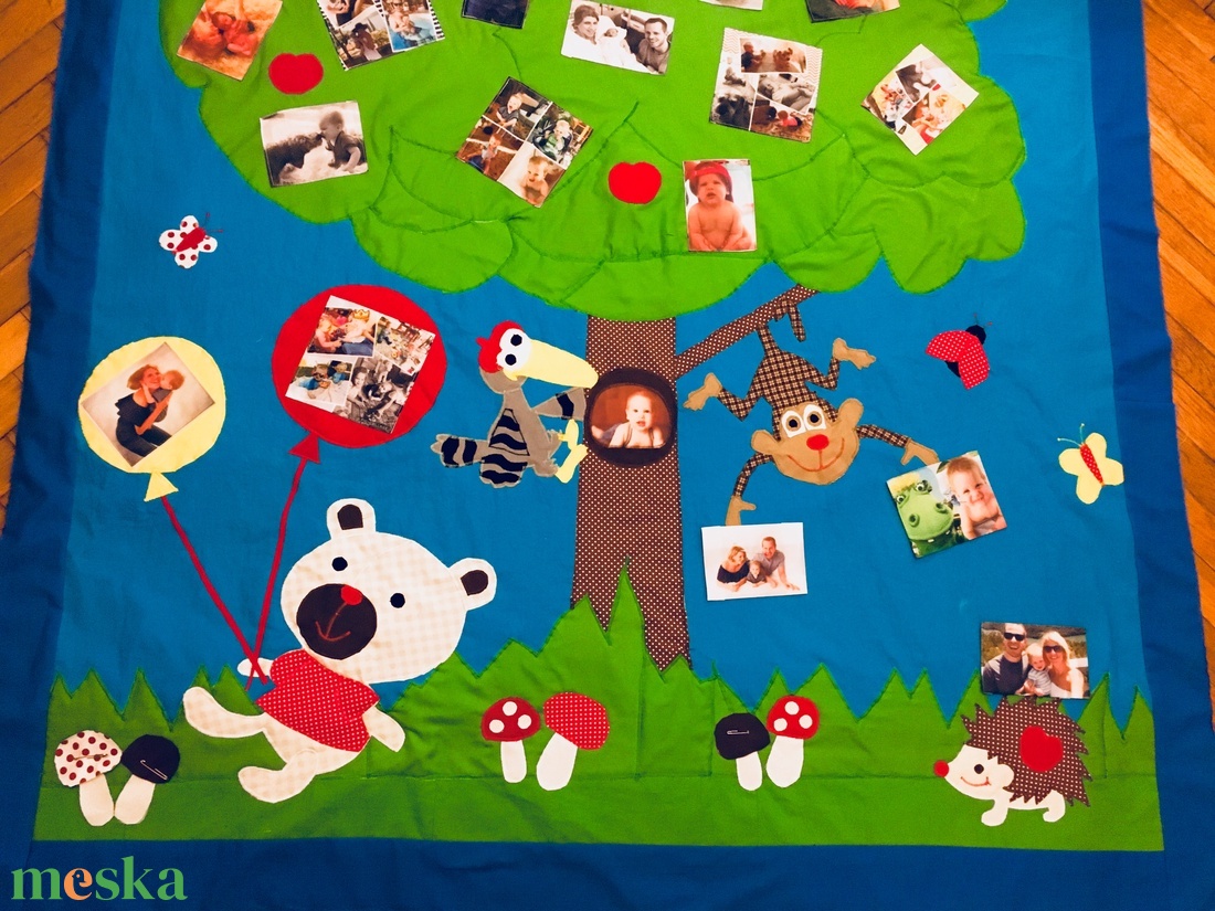 Fényképes családfa patchwork takaró,  - otthon & életmód - lakástextil - ágytakaró - Meska.hu