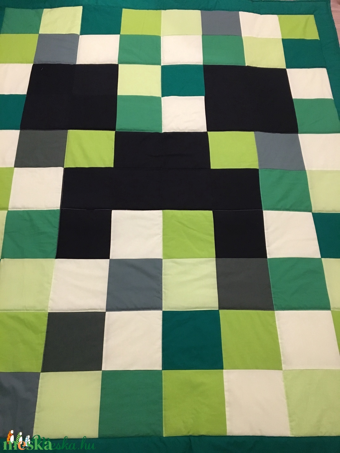 patchwork takaró, falvédő Minecraft színekkel  - otthon & lakás - lakástextil - ágytakaró - Meska.hu