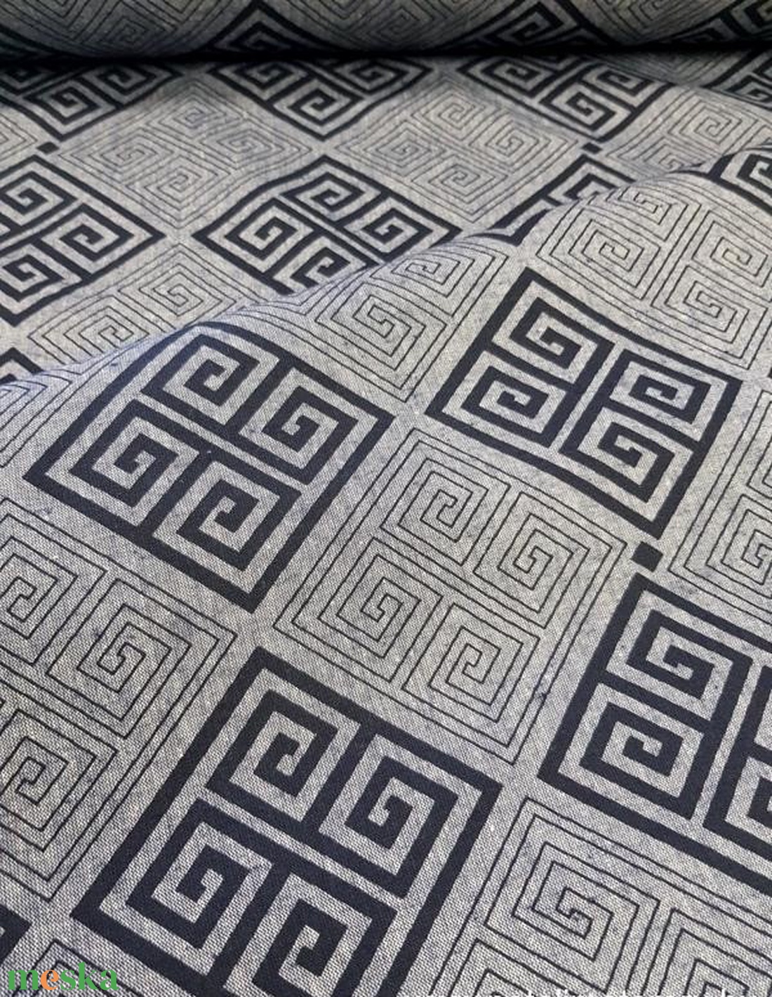 Görög mintás patchwork takaró, falvédő Sötétkék szürke - otthon & lakás - lakástextil - ágytakaró - Meska.hu