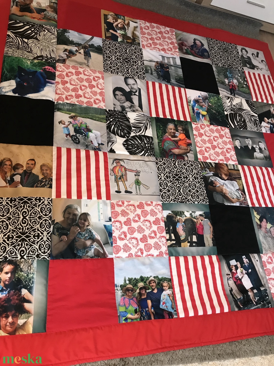 Fényképes patchwork takaró piros-fekete, falvédő - otthon & életmód - lakástextil - felnőtt takaró, pléd - Meska.hu Fényképes patchwork takaró piros-fekete, falvédő - otthon & életmód - lakástextil - felnőtt takaró, pléd - Meska.hu