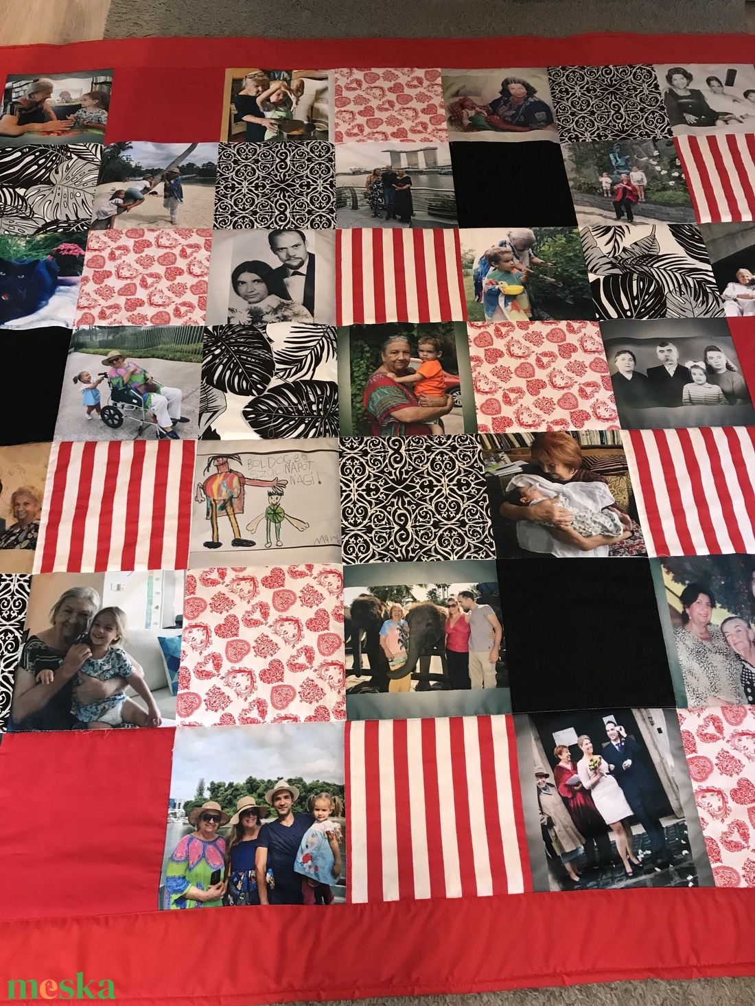 Fényképes patchwork takaró piros-fekete, falvédő - otthon & életmód - lakástextil - felnőtt takaró, pléd - Meska.hu Fényképes patchwork takaró piros-fekete, falvédő - otthon & életmód - lakástextil - felnőtt takaró, pléd - Meska.hu