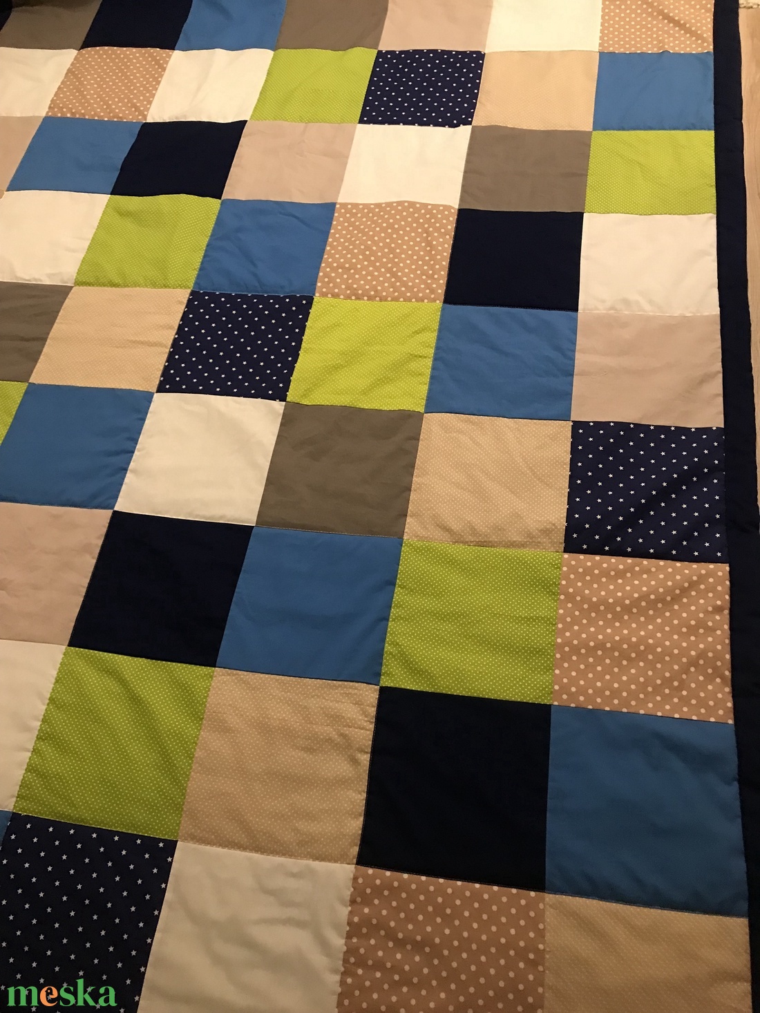 Kék-zöld-bézs patchwork falvédő v. takaró - otthon & életmód - lakástextil - falvédő - Meska.hu Kék-zöld-bézs patchwork falvédő v. takaró - otthon & életmód - lakástextil - falvédő - Meska.hu