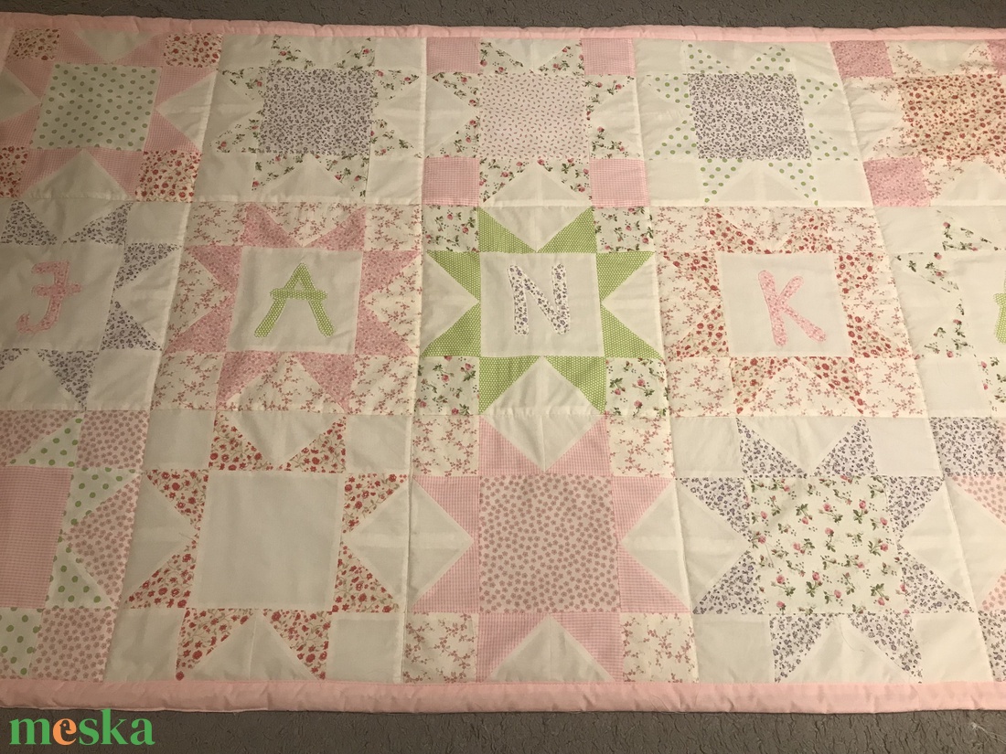 Csillagmintás patchwork takaró, falvédő  - otthon & életmód - lakástextil - ágytakaró - Meska.hu