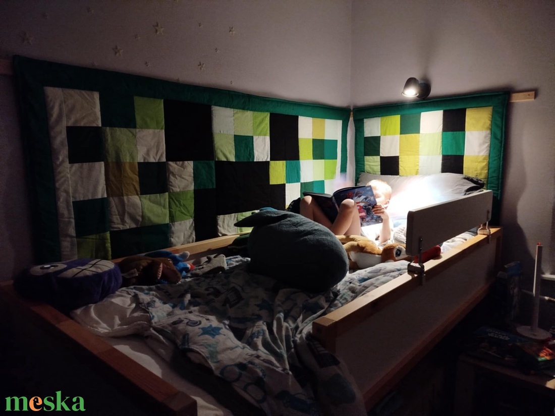 Minecraft patchwork takaró - otthon & életmód - lakástextil - ágytakaró - Meska.hu