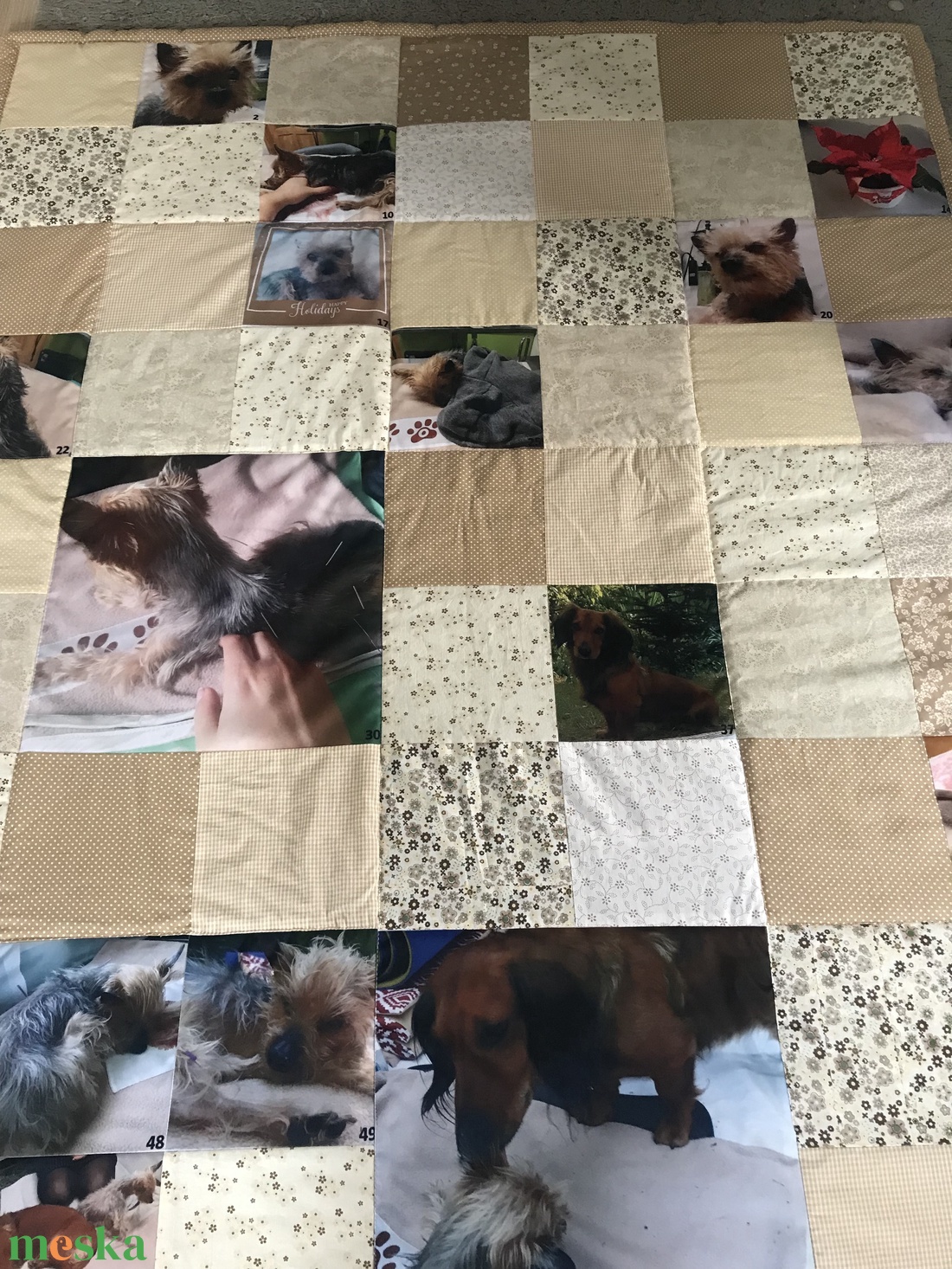  Patchwork fényképes takaró, falvédő kutya kedvelőknek - otthon & életmód - lakástextil - ágytakaró - Meska.hu