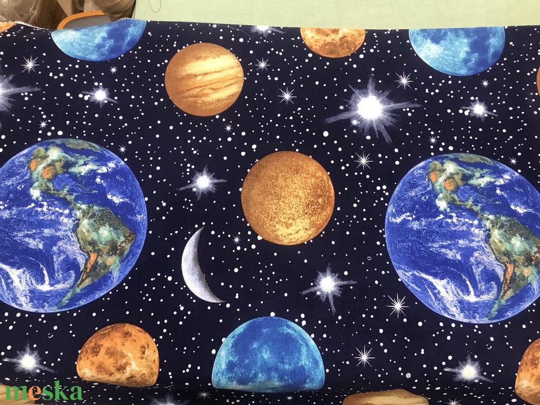 patchwork takaró, falvédő kék bolygók - otthon & életmód - lakástextil - ágytakaró - Meska.hu