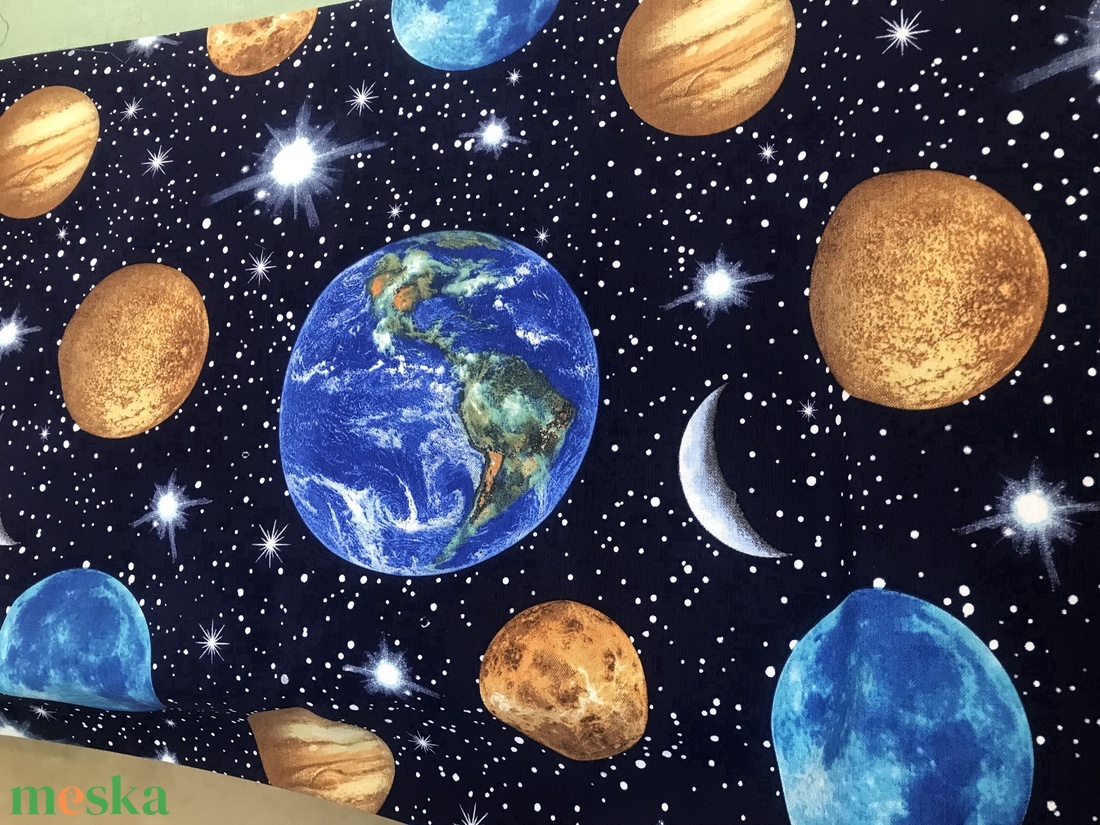 patchwork takaró, falvédő kék bolygók - otthon & életmód - lakástextil - ágytakaró - Meska.hu