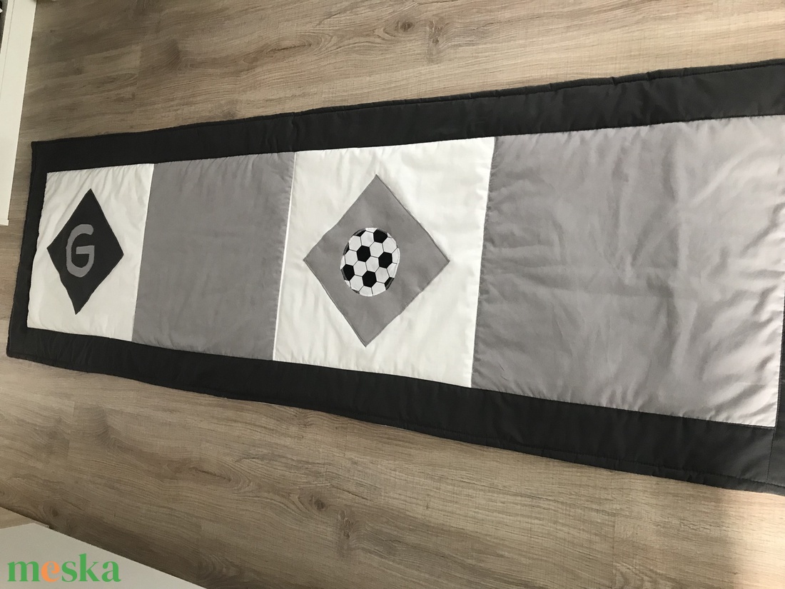 Szürke kockás patchwork takaró, falvédő szettben - otthon & életmód - lakástextil - ágytakaró - Meska.hu