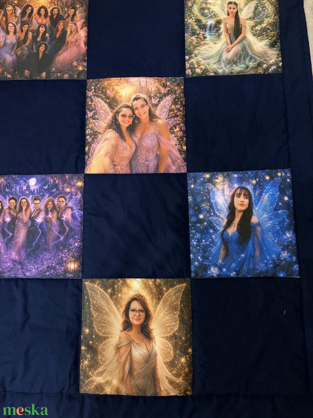 Fantasy patchwork takaró, falvédő szürke - otthon & életmód - lakástextil - ágynemű - Meska.hu
