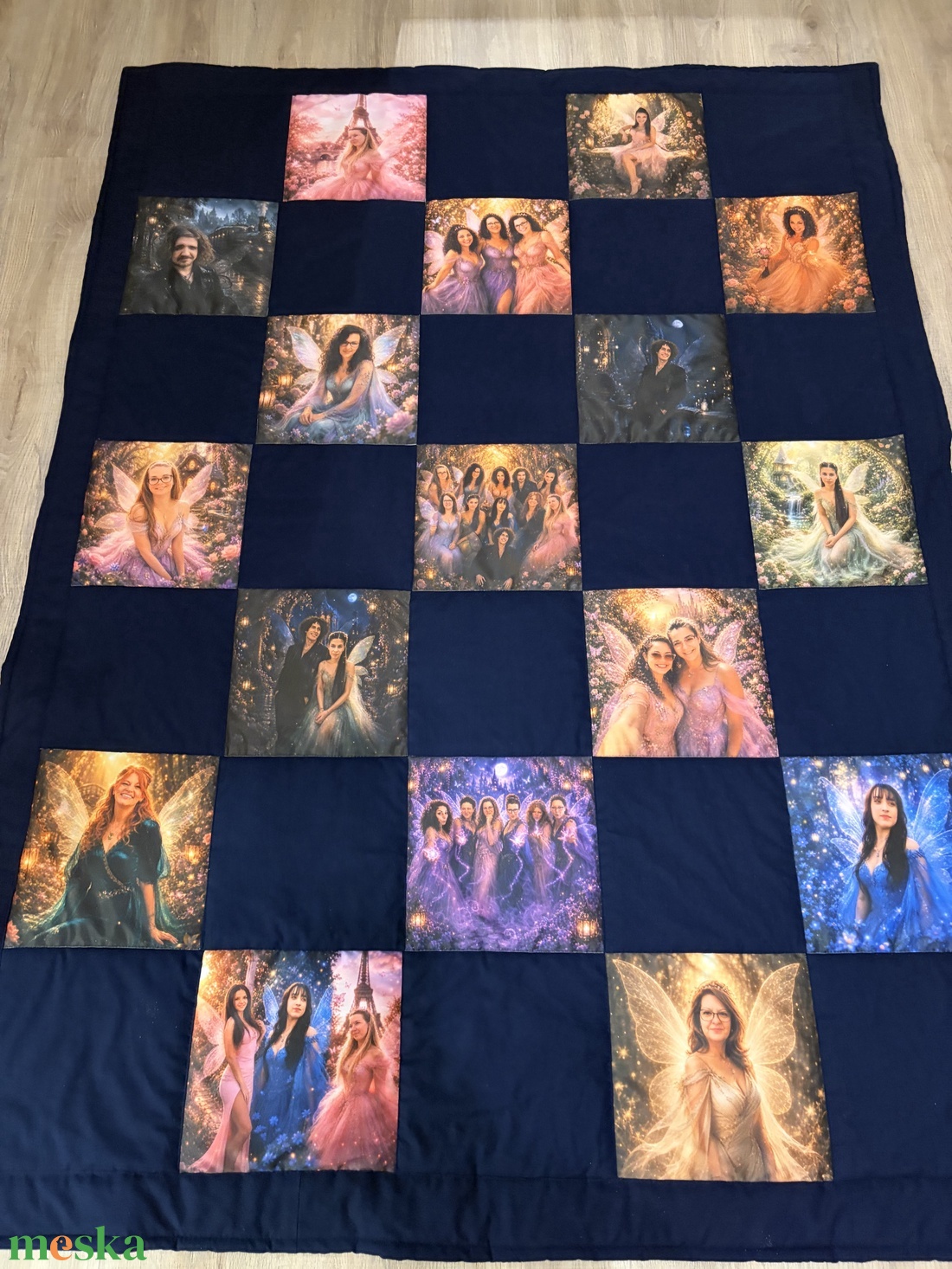 Fantasy patchwork takaró, falvédő szürke - otthon & életmód - lakástextil - ágynemű - Meska.hu