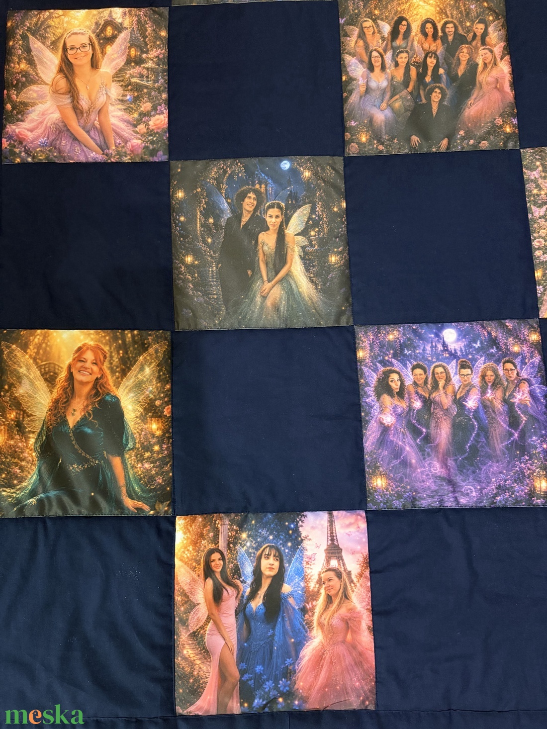 Fantasy patchwork takaró, falvédő szürke - otthon & életmód - lakástextil - ágynemű - Meska.hu
