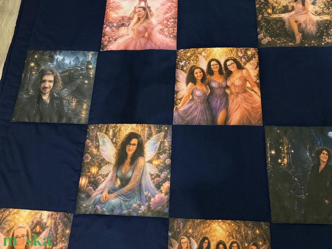 Fantasy patchwork takaró, falvédő szürke - otthon & életmód - lakástextil - ágynemű - Meska.hu