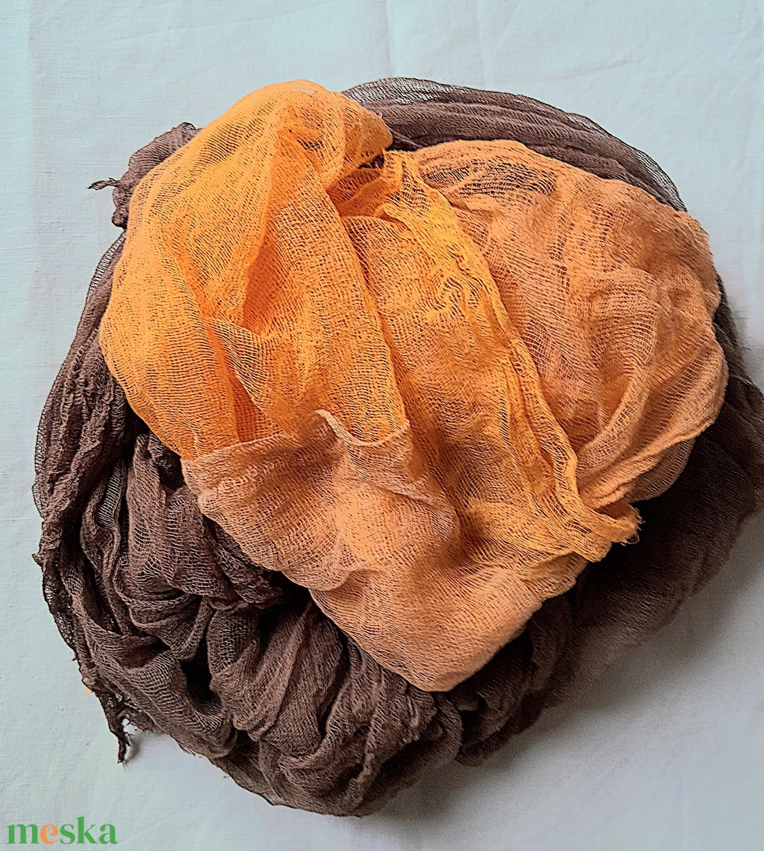 Őszre hangoló- dupla géz sál  - ruha & divat - sál, sapka, kendő - sál - Meska.hu