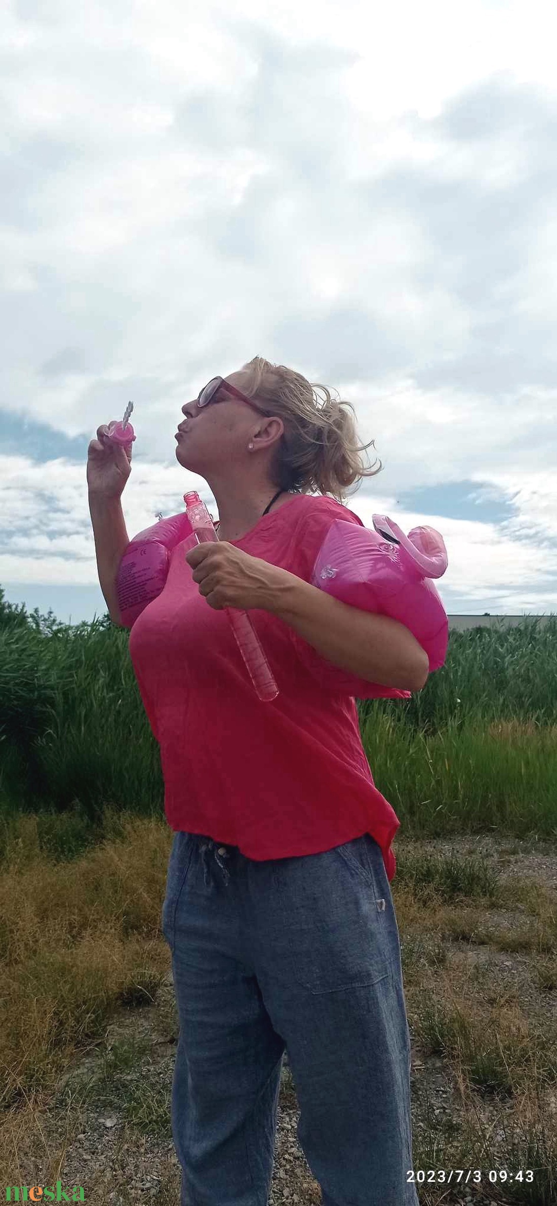 Flamingó blúz,nem csak buborékfújáshoz! - ruha & divat - női ruha - blúz - Meska.hu