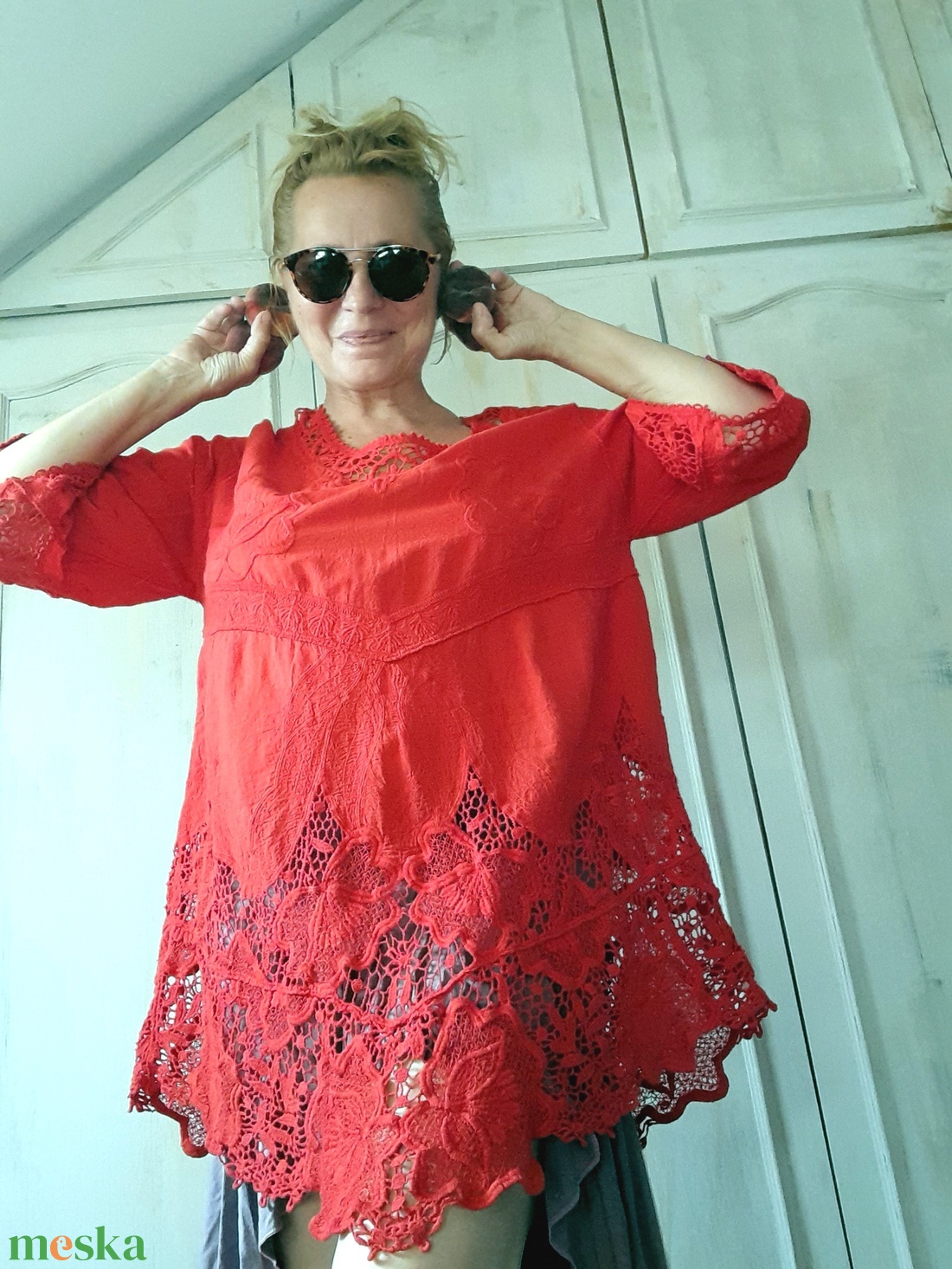 Forró nyár- tűz piros ruha - ruha & divat - női ruha - tunika - Meska.hu