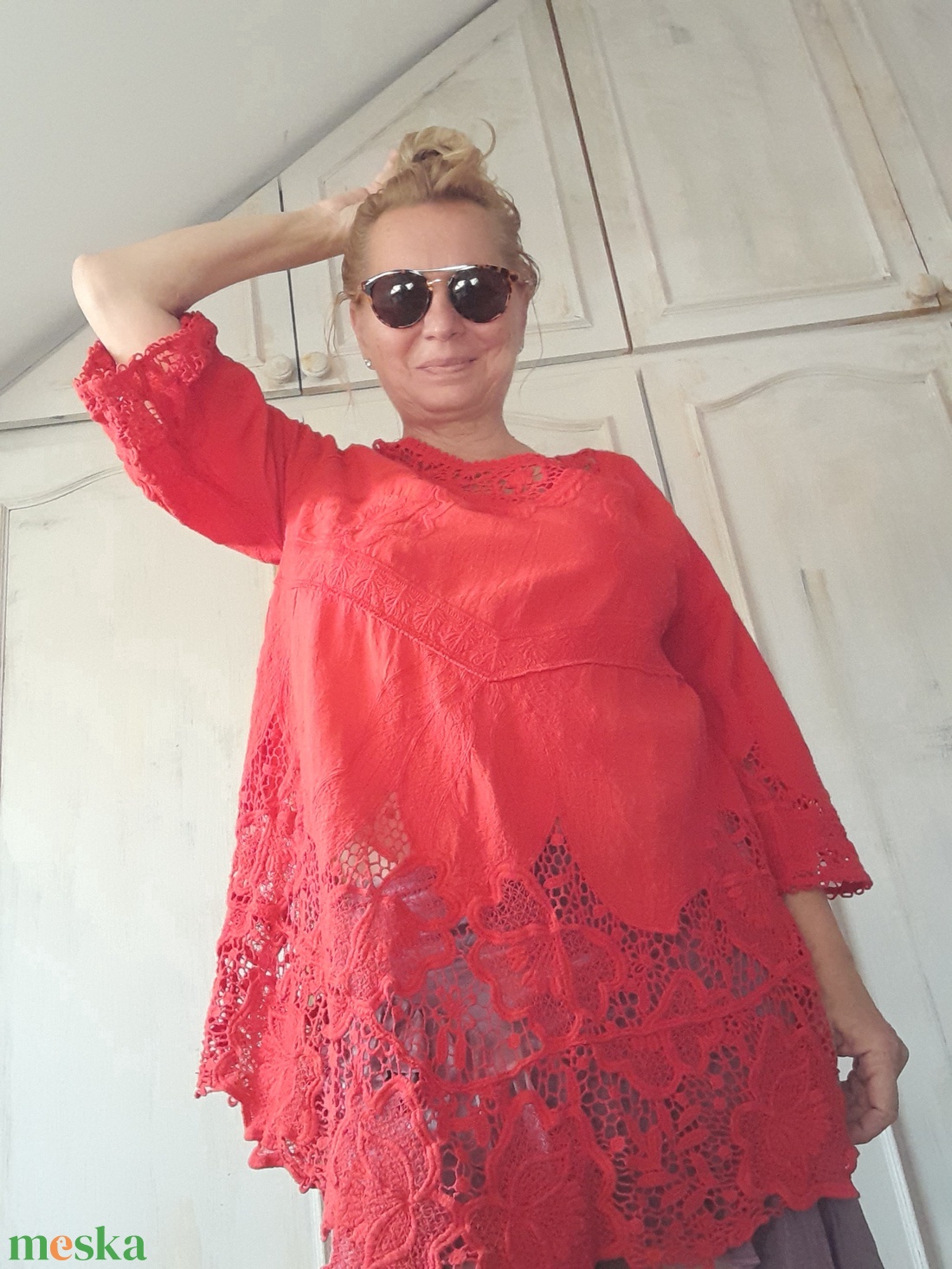 Forró nyár- tűz piros ruha - ruha & divat - női ruha - tunika - Meska.hu