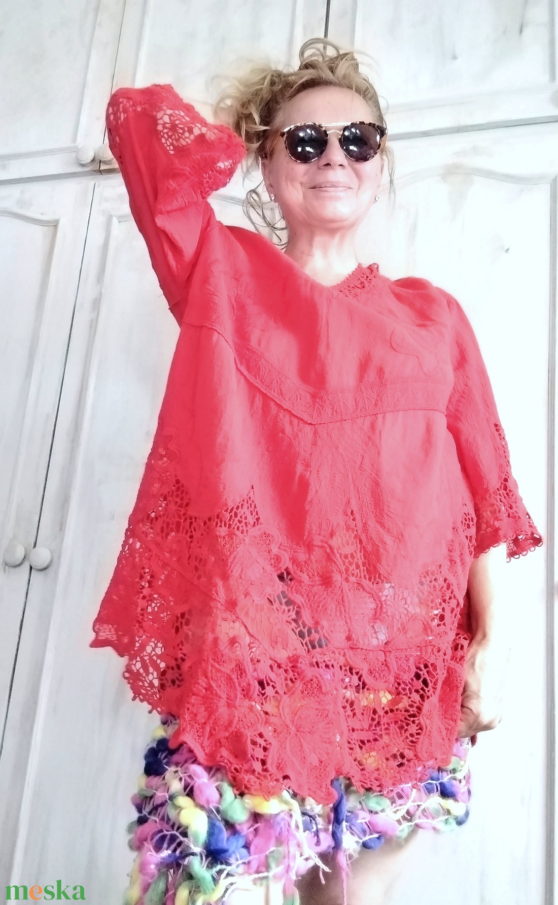 Forró nyár- tűz piros ruha - ruha & divat - női ruha - tunika - Meska.hu