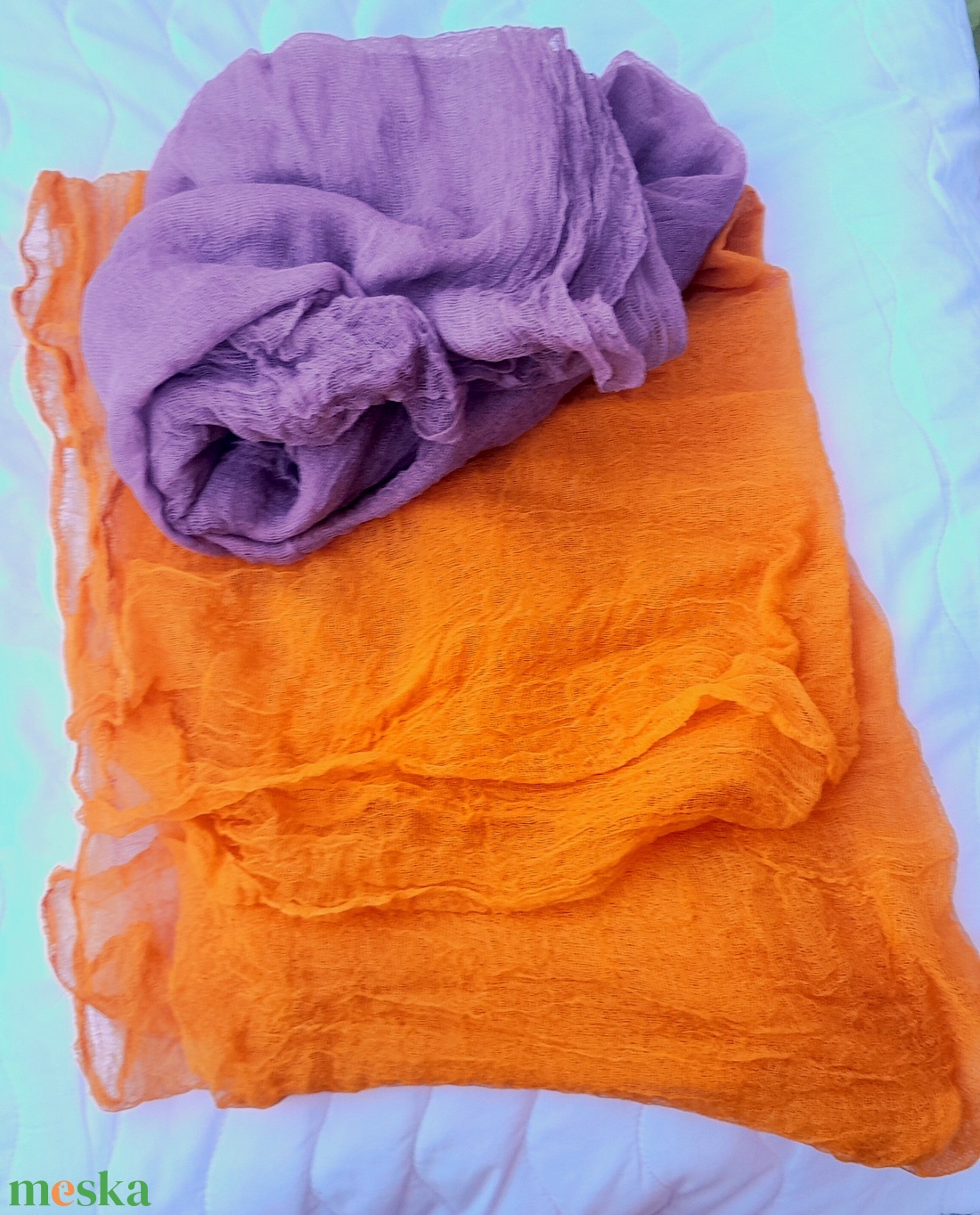 Szilva vagy barack ?/ géz sál  - ruha & divat - sál, sapka, kendő - sál - Meska.hu