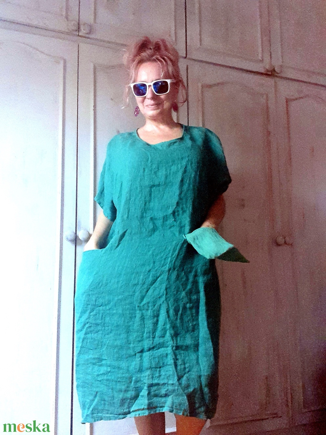 Még zöld a fű! / vászon ruha - ruha & divat - női ruha - tunika - Meska.hu