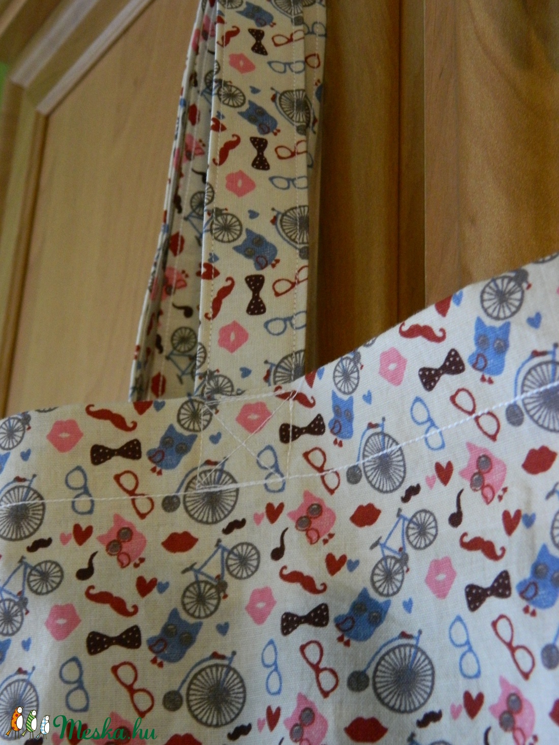 Biciklis, baglyos bevásárló szatyor -  - Meska.hu