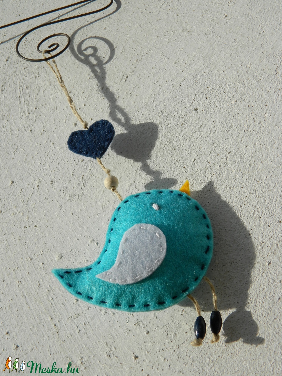 Tavaszváró kék madárkás lógó -  - Meska.hu