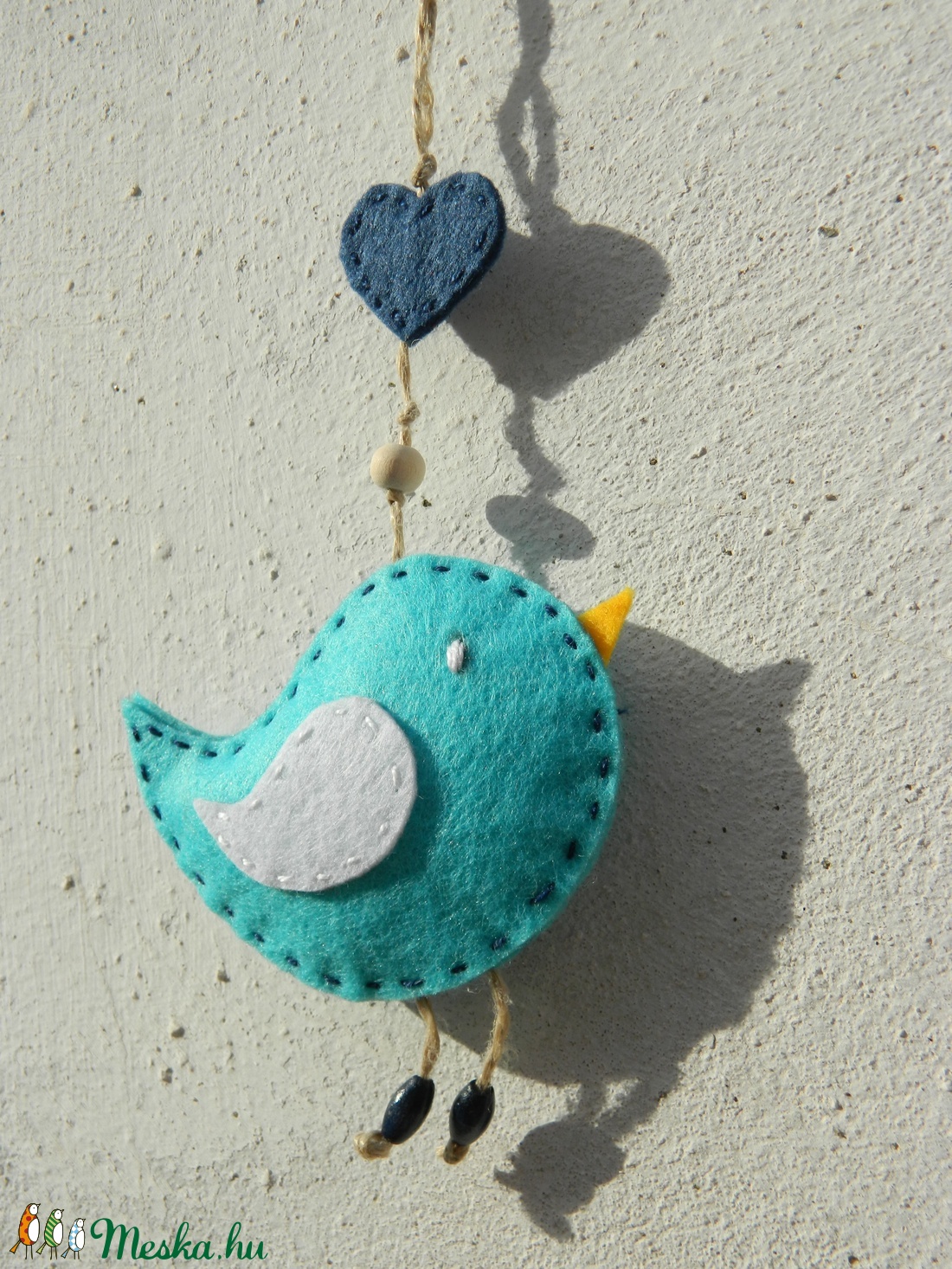 Tavaszváró kék madárkás lógó -  - Meska.hu