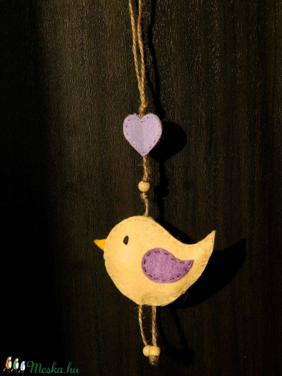 Szívecskés madaras lógó -  - Meska.hu