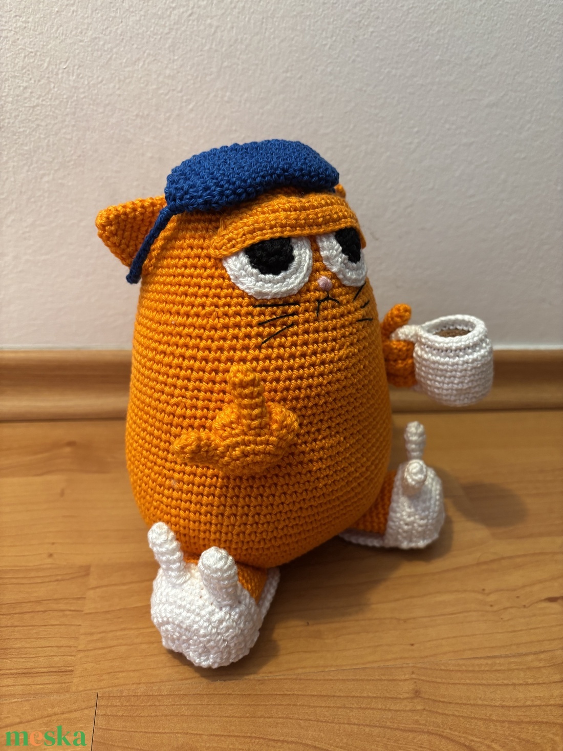 Reggeli kávézós cica - játék & sport - plüssállat & játékfigura - cica - Meska.hu