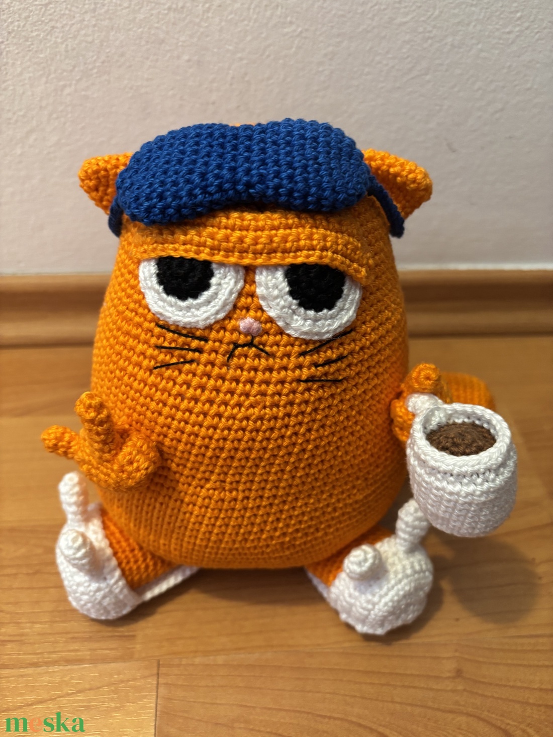 Reggeli kávézós cica - játék & sport - plüssállat & játékfigura - cica - Meska.hu