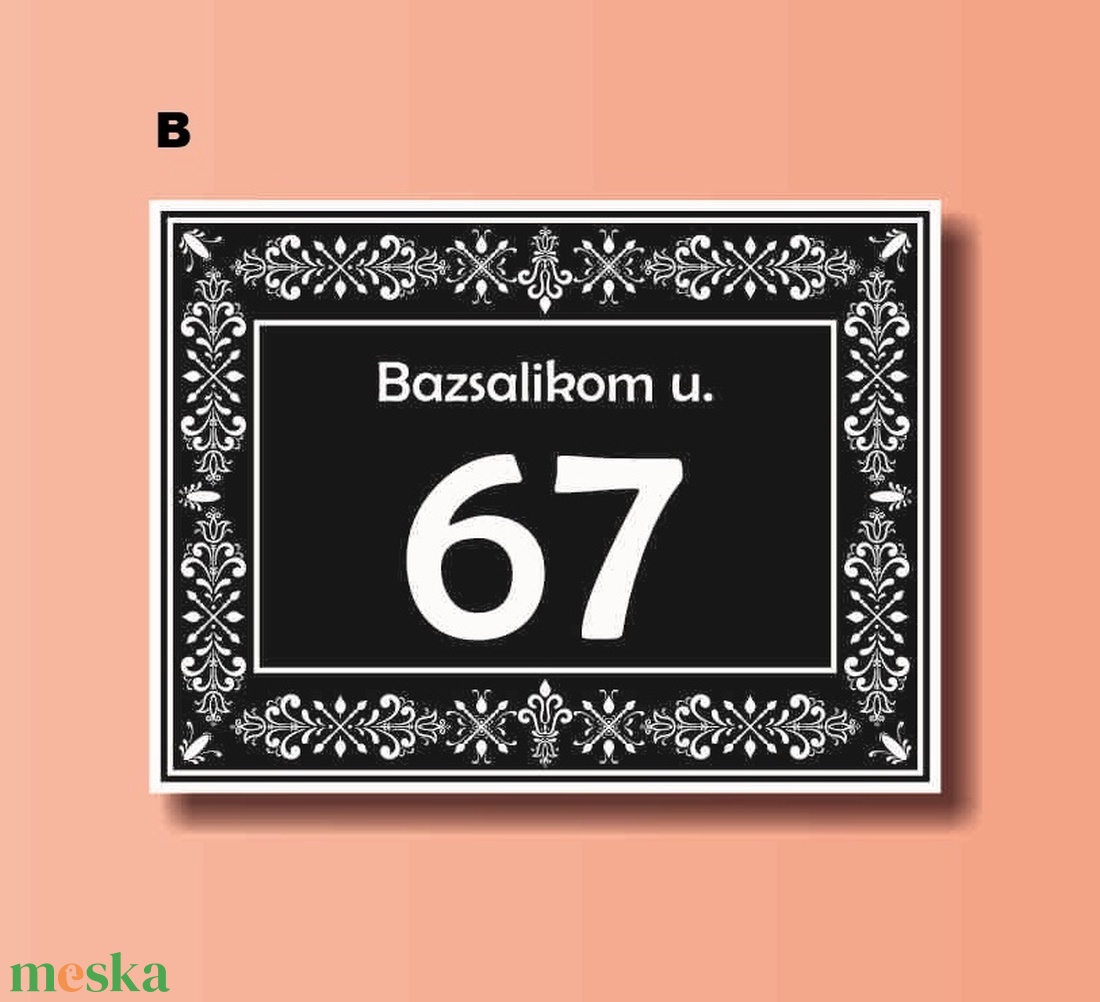 házszámtábla - díszes, téglalap - otthon & lakás - ház & kert - házszám - Meska.hu