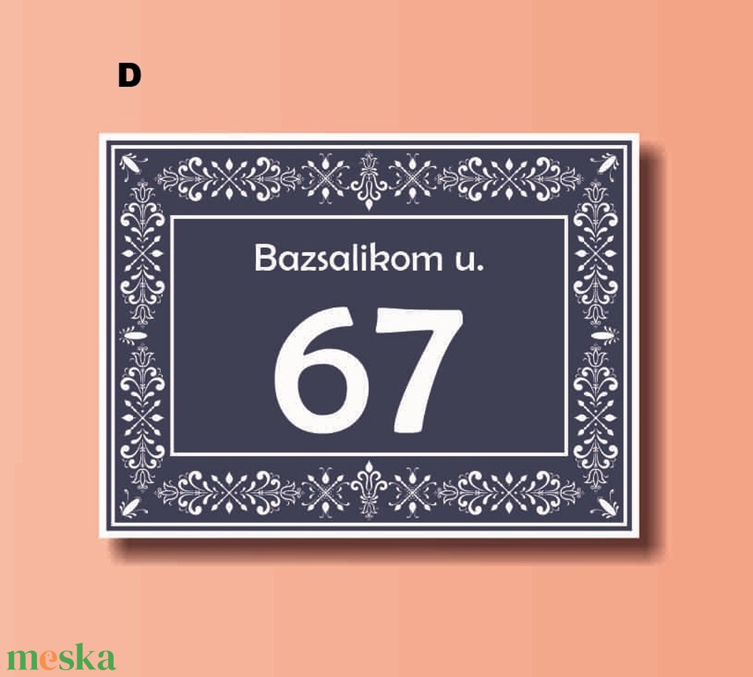házszámtábla - díszes, téglalap - otthon & lakás - ház & kert - házszám - Meska.hu
