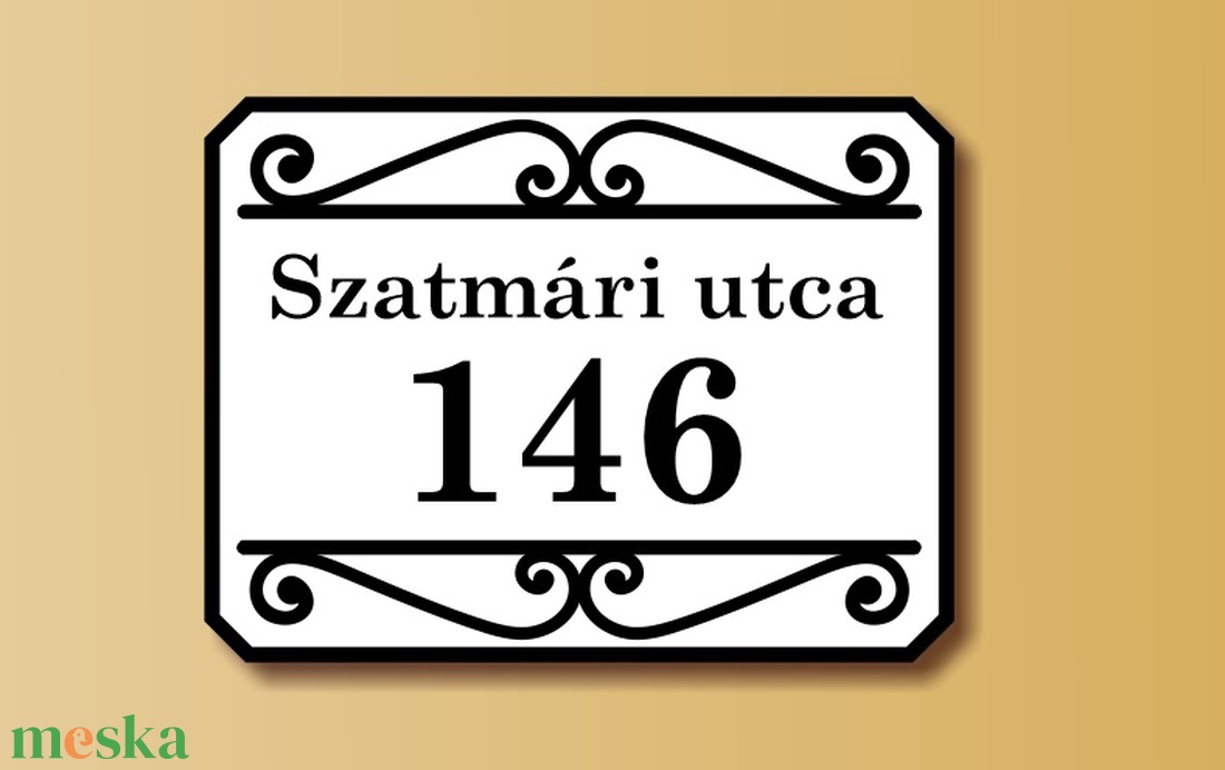 Házszámtábla  - díszes, téglalap alakú - otthon & lakás - ház & kert - házszám - Meska.hu