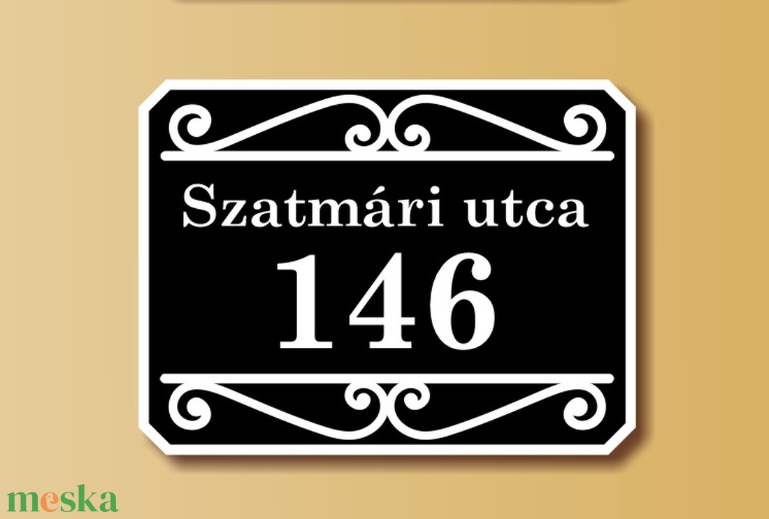 Házszámtábla  - díszes, téglalap alakú - otthon & lakás - ház & kert - házszám - Meska.hu
