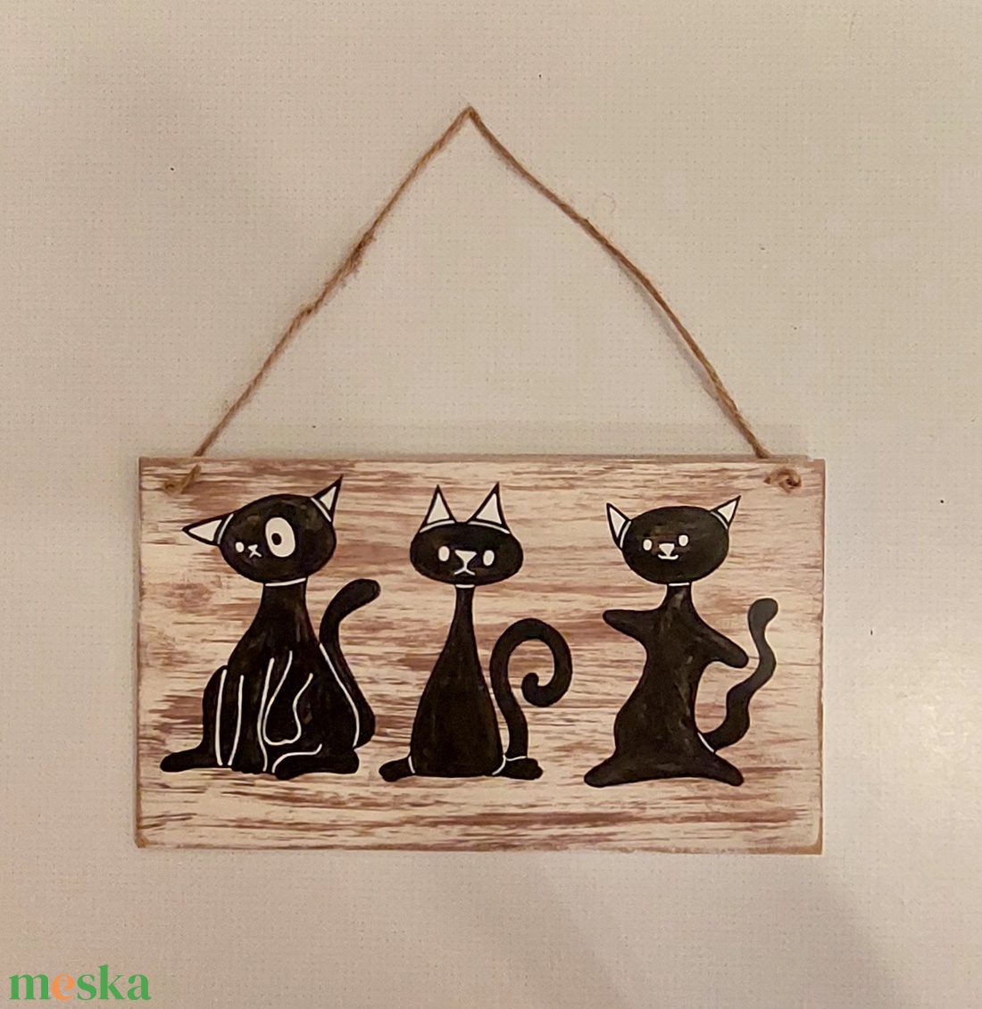 Macskás falikép. - otthon & lakás - dekoráció - kép & falikép - fából készült kép - Meska.hu