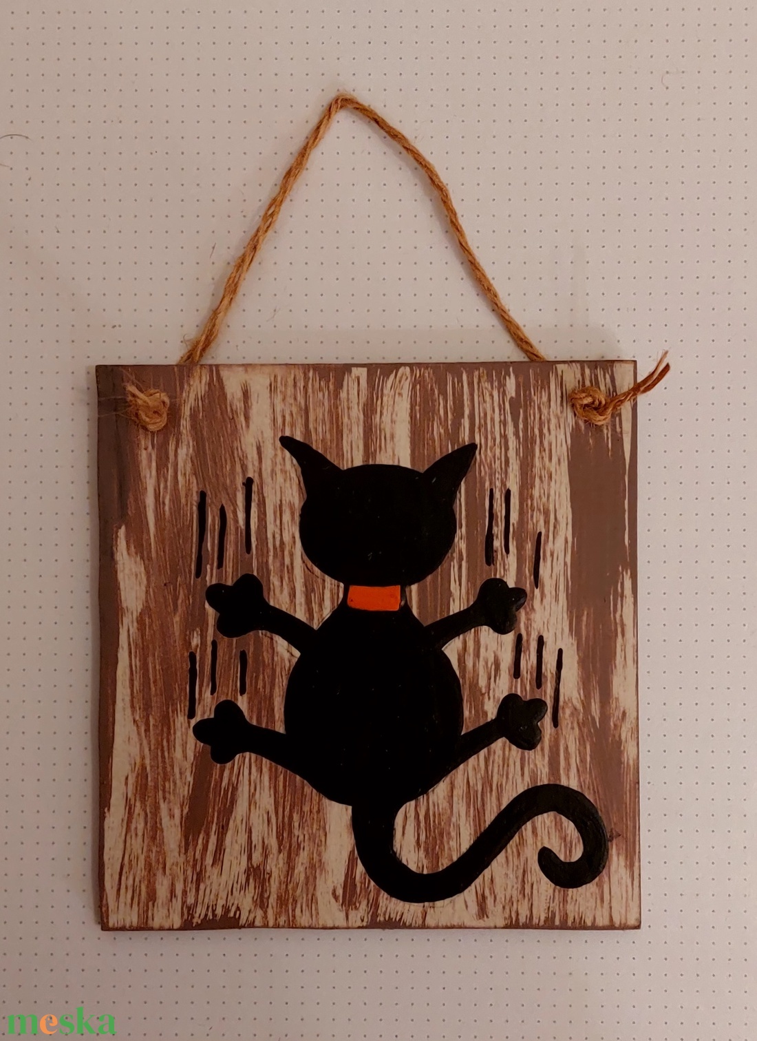 macskás kép - otthon & lakás - dekoráció - kép & falikép - fából készült kép - Meska.hu