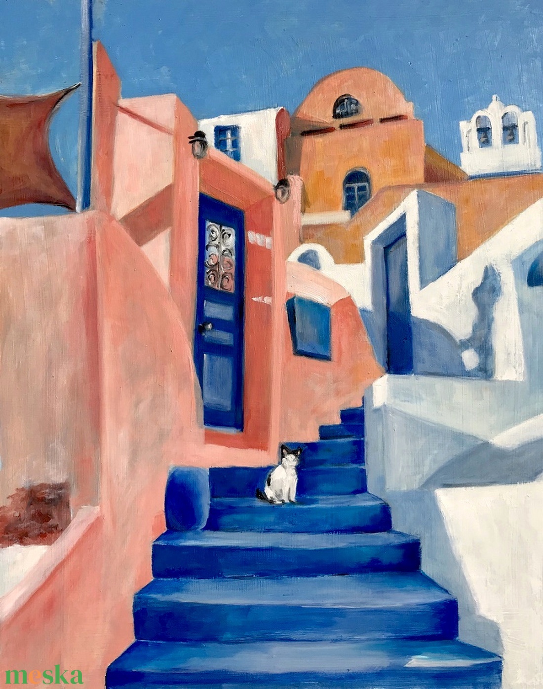 Santorini figyelő szempárja - olajfestmény - művészet - festmény - olajfestmény - Meska.hu Santorini figyelő szempárja - olajfestmény - művészet - festmény - olajfestmény - Meska.hu