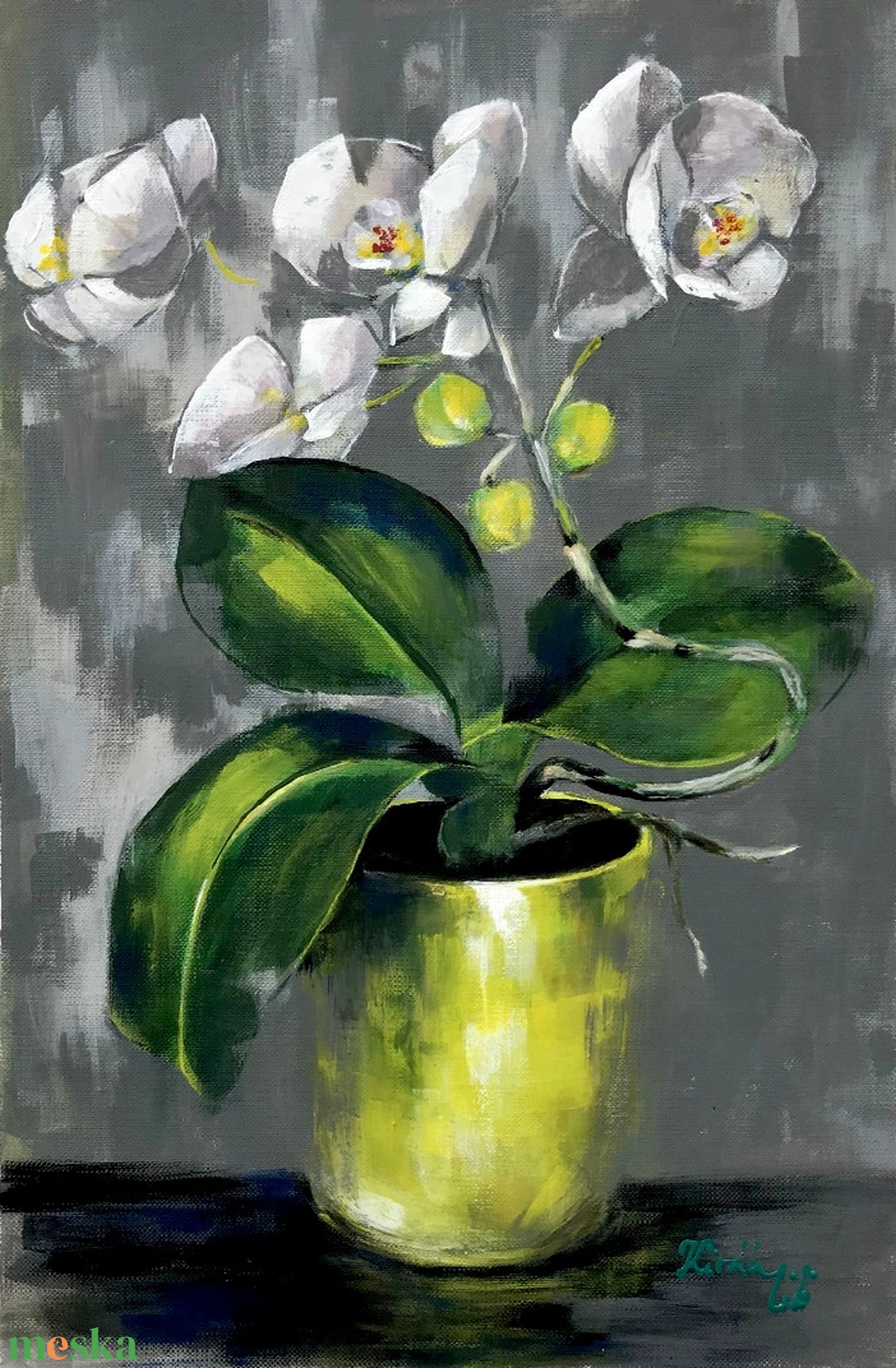 Fehér orchidea - akrilfestmény - művészet - festmény - akril - Meska.hu Fehér orchidea - akrilfestmény - művészet - festmény - akril - Meska.hu