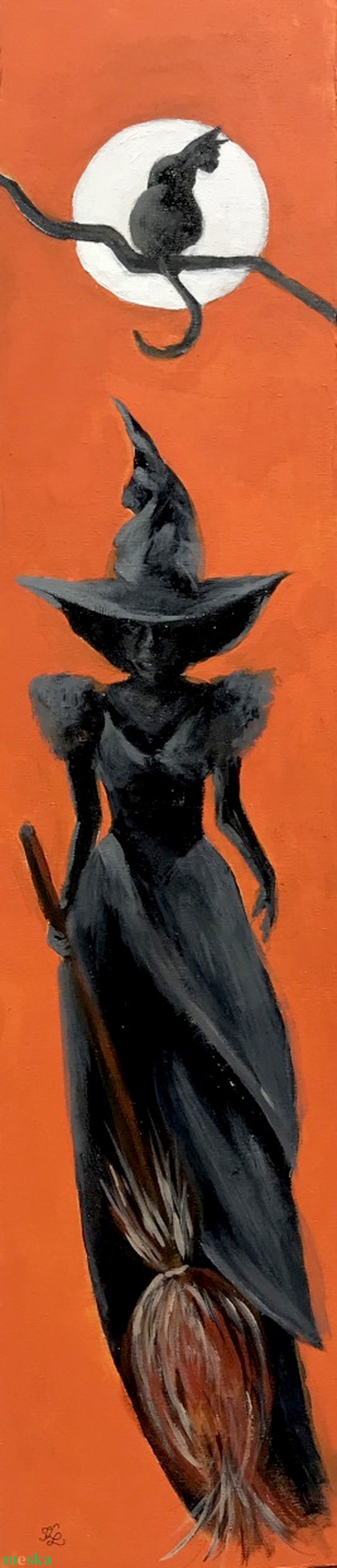 Halloween-dekoráció - akrilfestékkel lécre festett kép - 70 x 15,5 cm - művészet - festmény - akril - Meska.hu Halloween-dekoráció - akrilfestékkel lécre festett kép - 70 x 15,5 cm - művészet - festmény - akril - Meska.hu