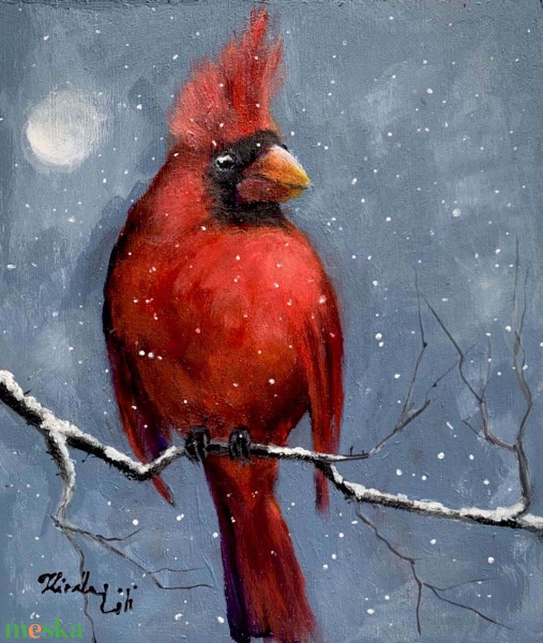 Cardinal - akrilfestmény - 24 x 20 cm - művészet - festmény - akril - Meska.hu Cardinal - akrilfestmény - 24 x 20 cm - művészet - festmény - akril - Meska.hu