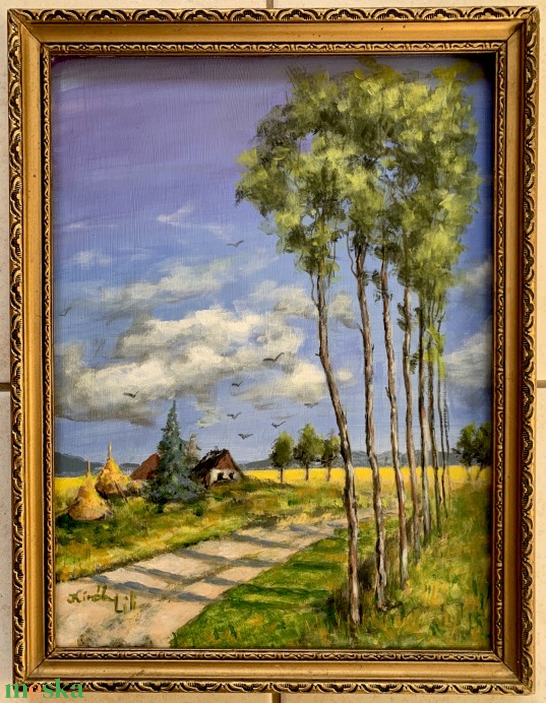 Égig érő fák - keretezett akrilfestmény - 32 x 23,5 a keret nélküli mérete - művészet - festmény - akril - Meska.hu