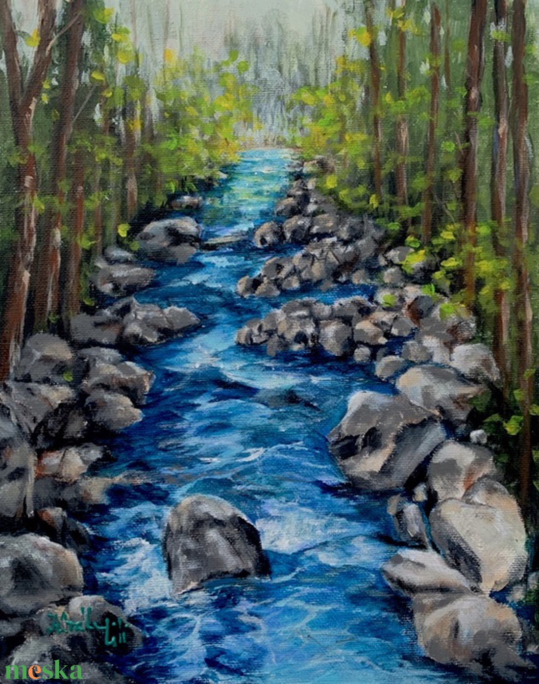 Kristálytiszta hegyi patak -akrilfestmény - 30 x 24 cm - művészet - festmény - akril - Meska.hu Kristálytiszta hegyi patak -akrilfestmény - 30 x 24 cm - művészet - festmény - akril - Meska.hu