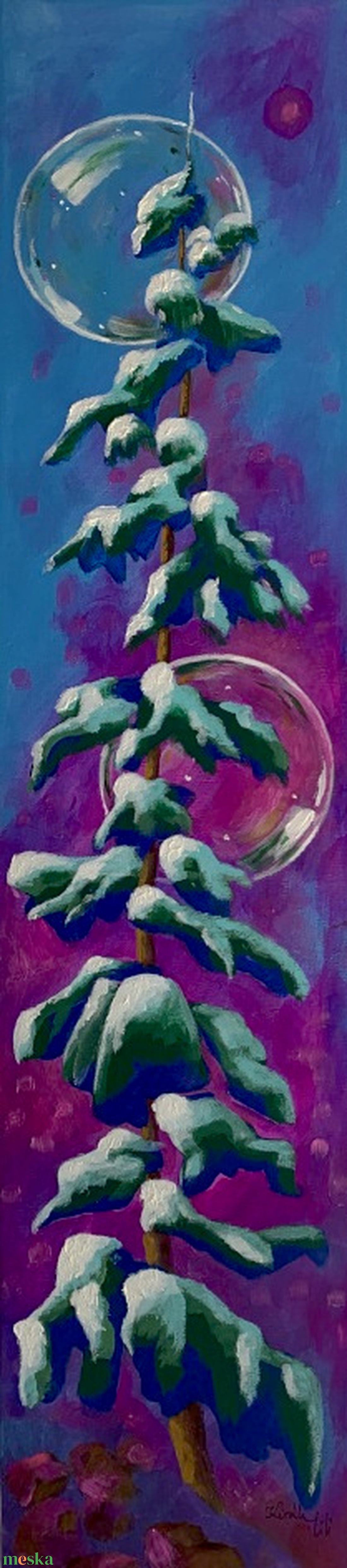 Színes tél - akrilfestmény - 70 x 15,5 cm - művészet - festmény - akril - Meska.hu Színes tél - akrilfestmény - 70 x 15,5 cm - művészet - festmény - akril - Meska.hu