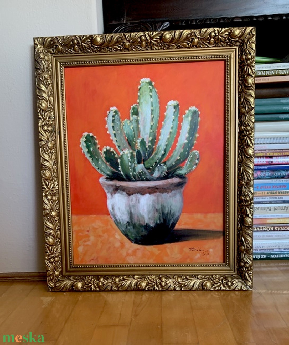 Kaktusz régi cserépben - akrilfestmény régi keretben - azonnal falra akasztható - 46,5 x 37 cm - művészet - festmény - akril - Meska.hu Kaktusz régi cserépben - akrilfestmény régi keretben - azonnal falra akasztható - 46,5 x 37 cm - művészet - festmény - akril - Meska.hu