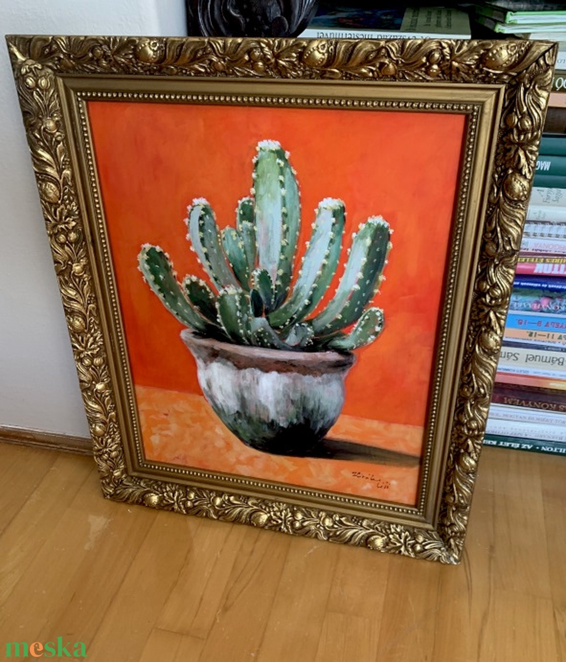 Kaktusz régi cserépben - akrilfestmény régi keretben - azonnal falra akasztható - 46,5 x 37 cm - művészet - festmény - akril - Meska.hu Kaktusz régi cserépben - akrilfestmény régi keretben - azonnal falra akasztható - 46,5 x 37 cm - művészet - festmény - akril - Meska.hu