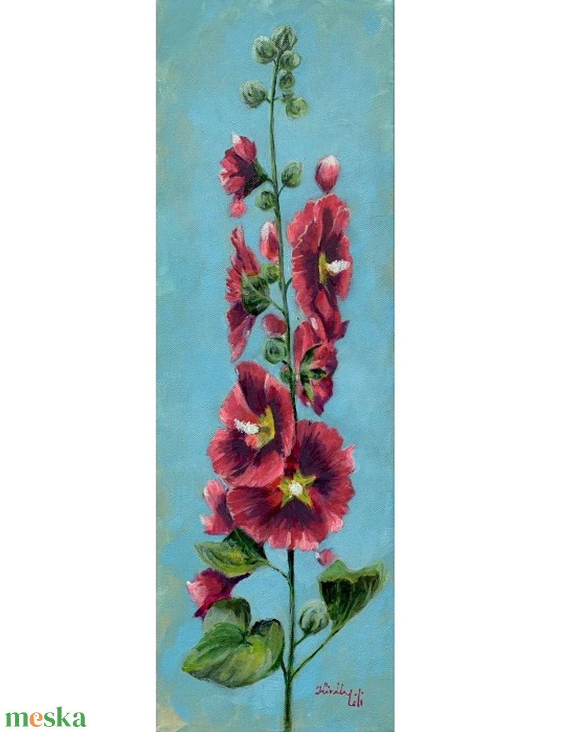 Mályvarózsaszál - akrilfestmény - 60 x 20 cm - művészet - festmény - akril - Meska.hu Mályvarózsaszál - akrilfestmény - 60 x 20 cm - művészet - festmény - akril - Meska.hu