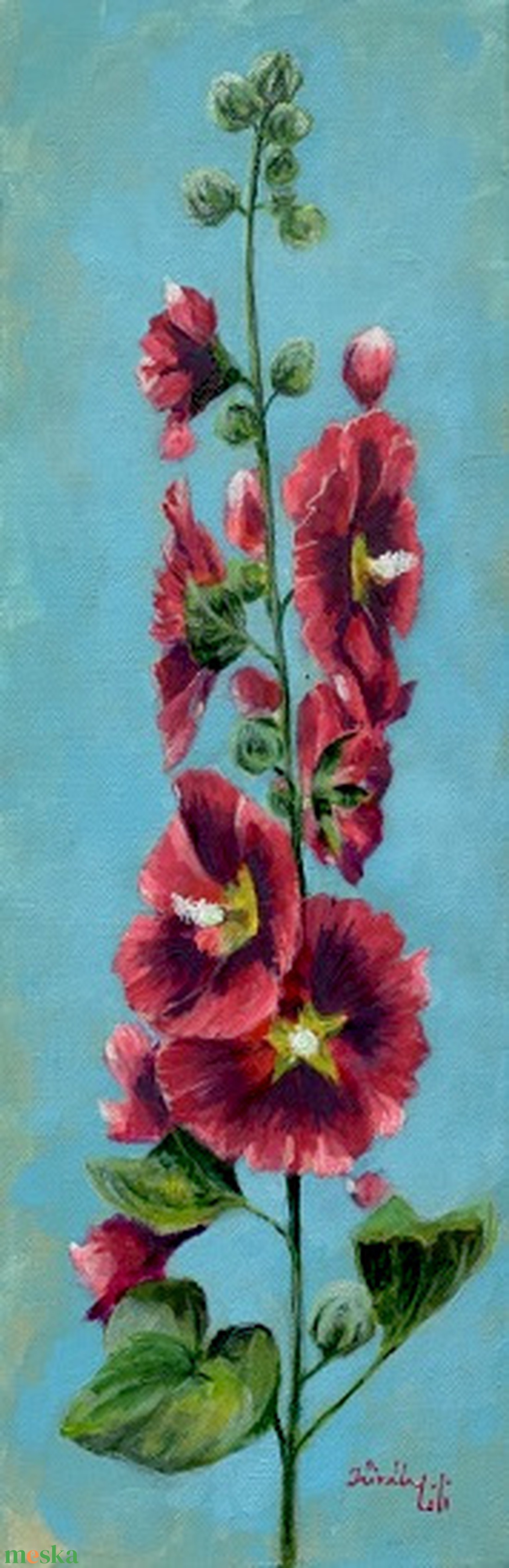 Mályvarózsaszál - akrilfestmény - 60 x 20 cm - művészet - festmény - akril - Meska.hu Mályvarózsaszál - akrilfestmény - 60 x 20 cm - művészet - festmény - akril - Meska.hu