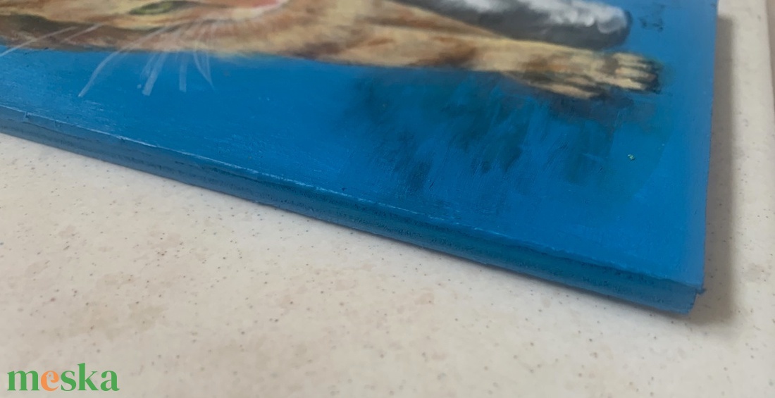 Hangtalan léptek - akrilfestékkel lécre festett kép - 30 x 12 cm (macska, cica) - művészet - festmény - akril - Meska.hu Hangtalan léptek - akrilfestékkel lécre festett kép - 30 x 12 cm (macska, cica) - művészet - festmény - akril - Meska.hu